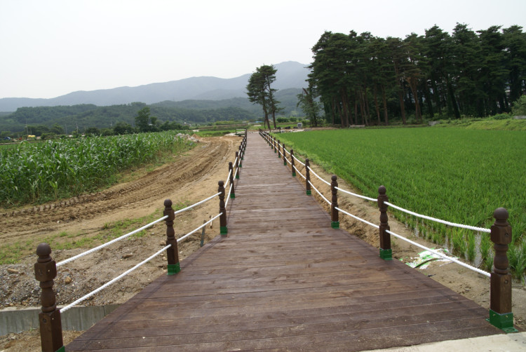 농수로 위에 만들어진 진입 보도